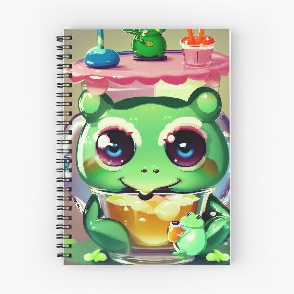 Item preview, Adorable Frog Drinking Bubble Tea – Kawaii Cozy Animal Art designed and sold by Noctavia07.