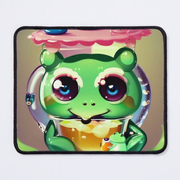 Item preview, Adorable Frog Drinking Bubble Tea – Kawaii Cozy Animal Art designed and sold by Noctavia07.