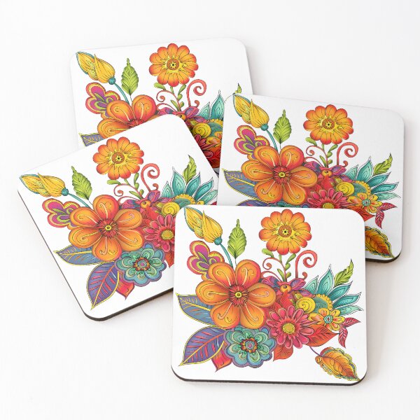 Item preview, Vibrant Bohemian Floral Folk Art Illustration - DesignArtistia designed and sold by DesignArtist.ia.
