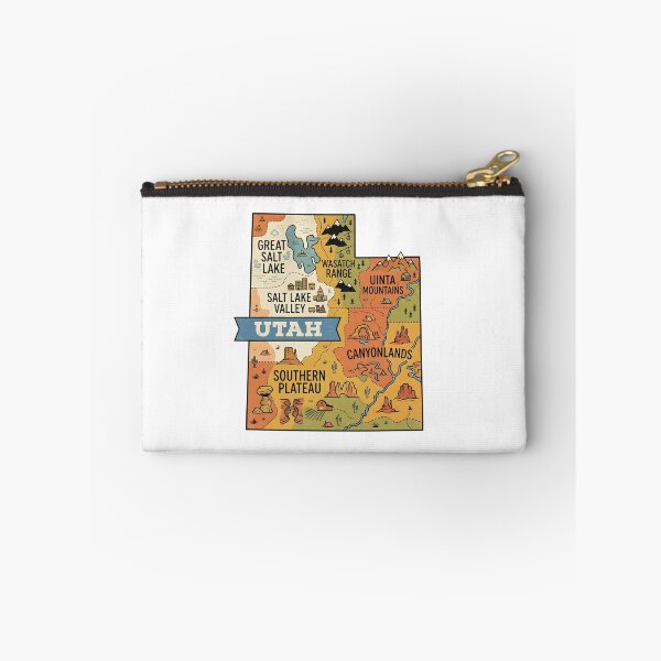 Item preview, Utah Illustrated Map – Retro State Regions & Landmarks designed and sold by Paper Drip.