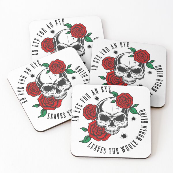 Item preview, An Eye for an Eye Gothic Skull and Roses Quote Design designed and sold by Neon_Ronin.