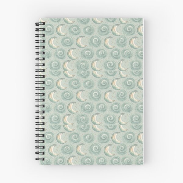 Item preview, Crescent Moons & Spirals Pale Seafoam Pattern designed and sold by scicilysimonee.
