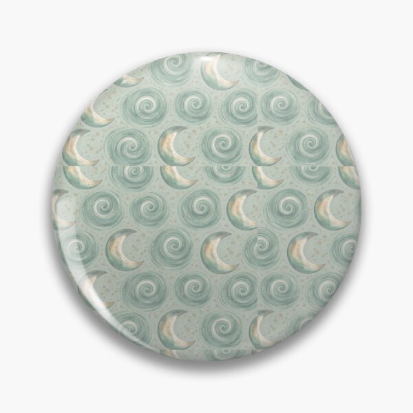 Item preview, Crescent Moons & Spirals Pale Seafoam Pattern designed and sold by scicilysimonee.