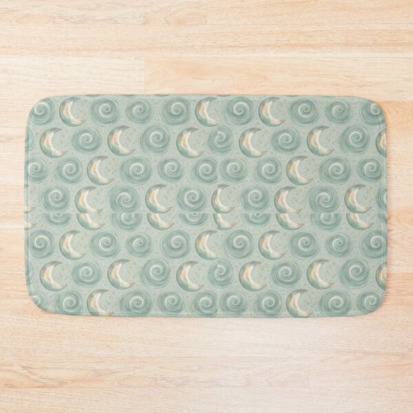 Item preview, Crescent Moons & Spirals Pale Seafoam Pattern designed and sold by scicilysimonee.