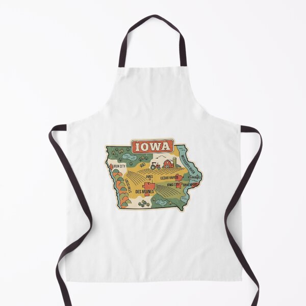 Item preview, Iowa State Illustrated Map – Retro State Regions & Landmarks designed and sold by Paper Drip.