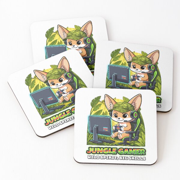 Item preview, Jungle Gamer | Fennec Fox Vector Illustration - Forest Edition designed and sold by AmazingEG.