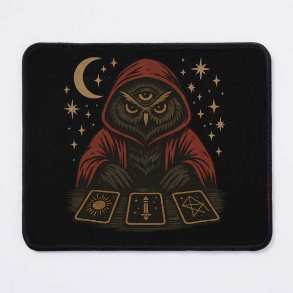 Item preview, Dark occult design featuring a powerful three-eyed owl designed and sold by HoloInverse.
