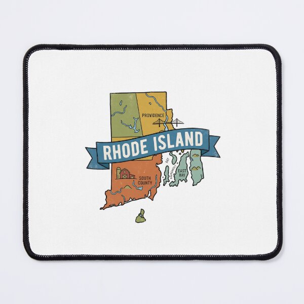 Item preview, Rhode Island Illustrated Map – Retro State Regions & Landmarks designed and sold by Paper Drip.