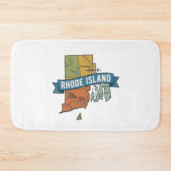 Item preview, Rhode Island Illustrated Map – Retro State Regions & Landmarks designed and sold by Paper Drip.