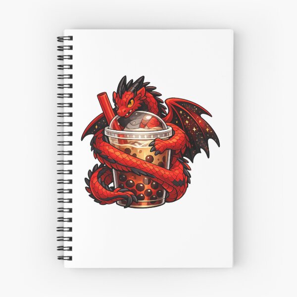 Item preview, Red Dragon Bubble Tea Art – Dragon Boba Tea Fantasy Illustration designed and sold by Reminixi.