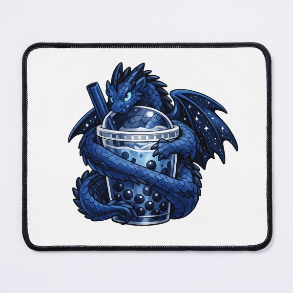 Item preview, Midnight Blue Dragon Bubble Tea – Fantasy Dragon Boba Art designed and sold by Reminixi.