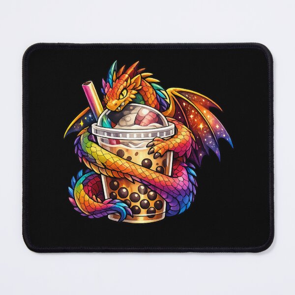 Item preview, Vibrant Dragon Bubble Tea – Colorful Dragon Boba Tea Art designed and sold by Reminixi.