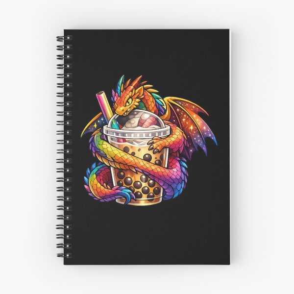 Item preview, Vibrant Dragon Bubble Tea – Colorful Dragon Boba Tea Art designed and sold by Reminixi.