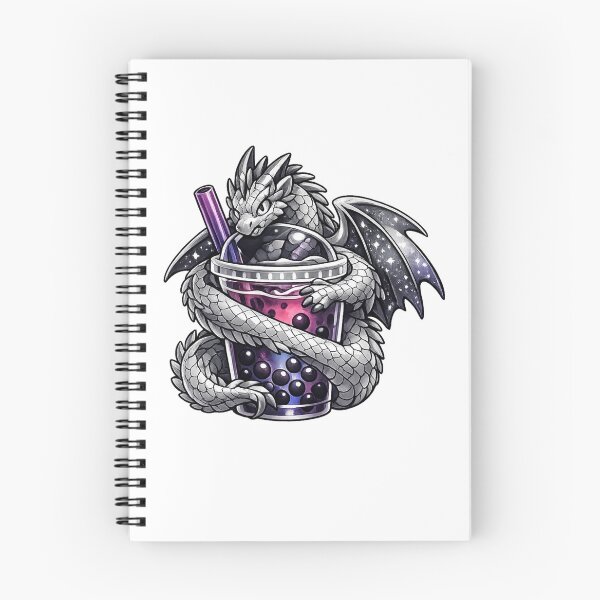 Item preview, Silver Dragon Bubble Tea – Dragon Boba Tea Fantasy Illustration designed and sold by Reminixi.