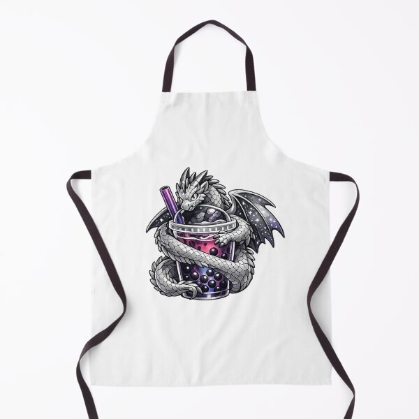 Item preview, Silver Dragon Bubble Tea – Dragon Boba Tea Fantasy Illustration designed and sold by Reminixi.