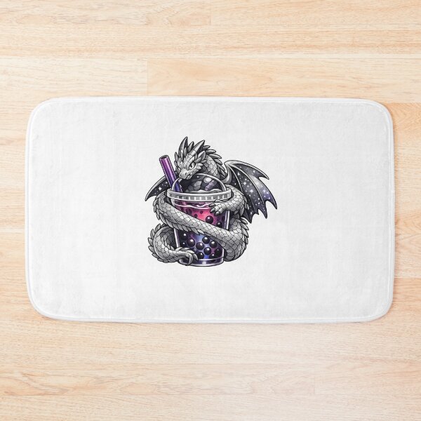 Item preview, Silver Dragon Bubble Tea – Dragon Boba Tea Fantasy Illustration designed and sold by Reminixi.
