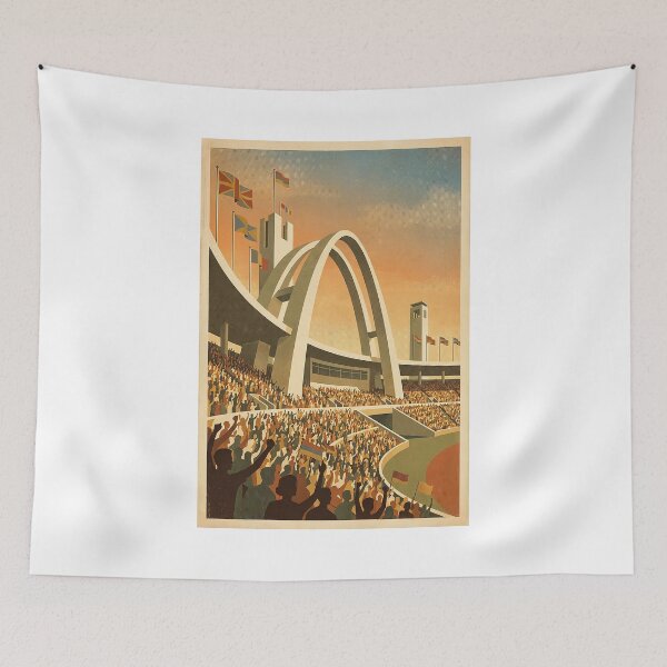 Item preview, Retro 1950s International Games Stadium Poster designed and sold by 1950s ⭐⭐⭐⭐⭐.