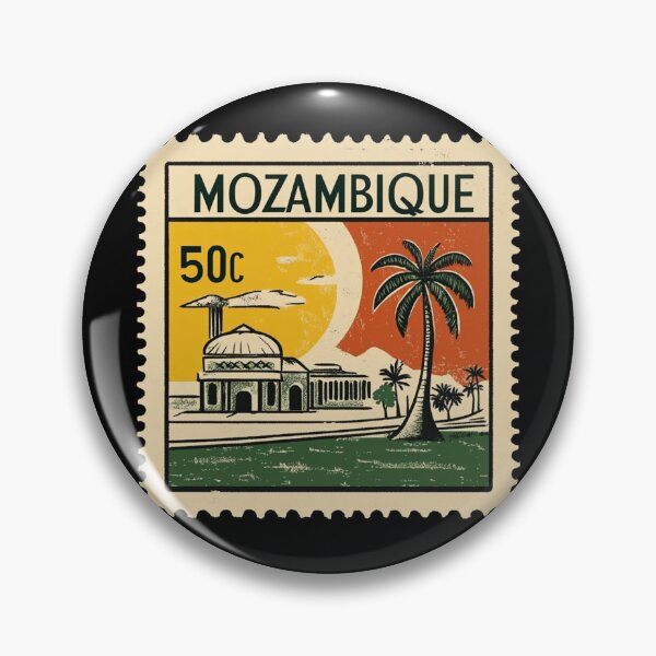 Item preview, Vintage Mozambique Postage Stamp Art - Tropical Sun & Architecture designed and sold by tiigerdad.