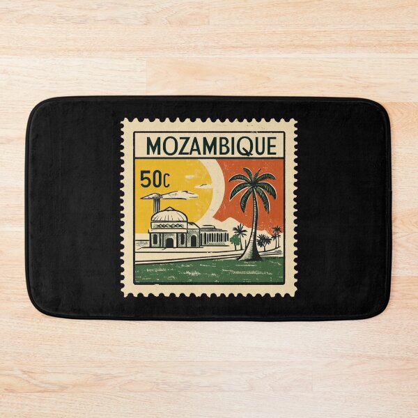 Item preview, Vintage Mozambique Postage Stamp Art - Tropical Sun & Architecture designed and sold by tiigerdad.