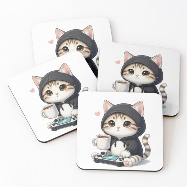 Item preview, Cat drinking its coffee before resuming its game designed and sold by UrbanView.