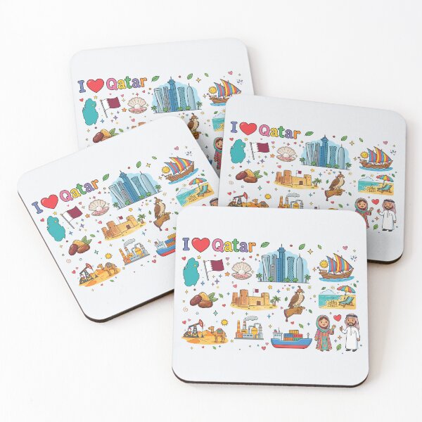 Item preview, I Love Qatar, map, Modern Doha Skyline & Traditional Heritage Art designed and sold by mashmosh.