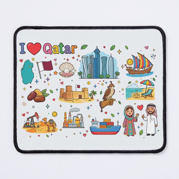 Item preview, I Love Qatar, map, Modern Doha Skyline & Traditional Heritage Art designed and sold by mashmosh.