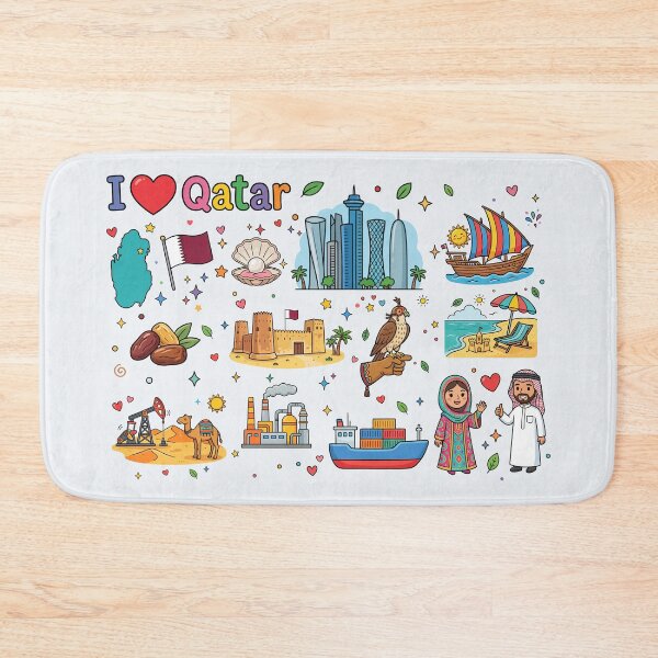 Item preview, I Love Qatar, map, Modern Doha Skyline & Traditional Heritage Art designed and sold by mashmosh.