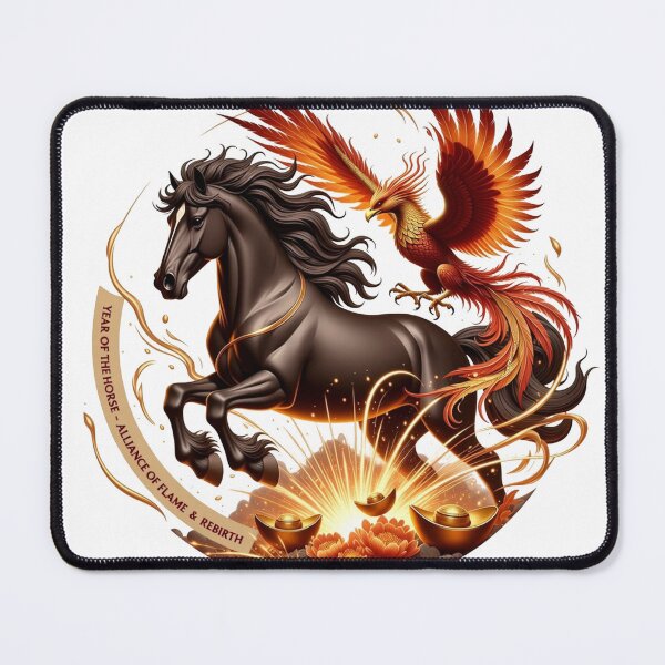 Item preview, Year of the Wood Horse Phoenix T Shirt, Flames of Rebirth & Renewal Mug, Lunar New Year Gift designed and sold by YMLux.