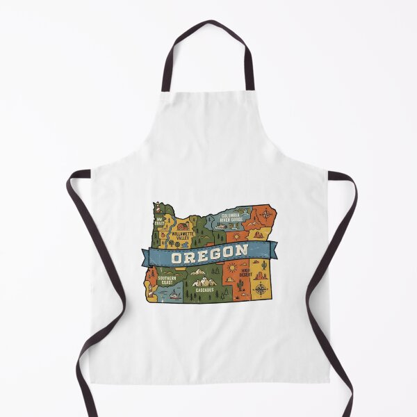 Item preview, Oregon Illustrated Map – Retro State Regions & Landmarks designed and sold by Paper Drip.