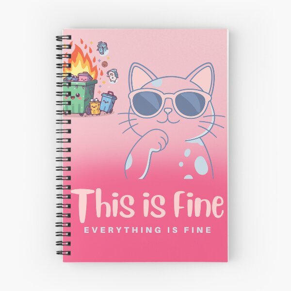 Item preview, Cool Cat “This Is Fine” – Funny Cute Cat Decor designed and sold by Future Past Co. .