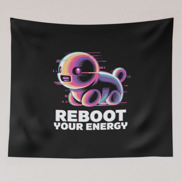 Item preview, Retro Futuristic Reboot Your Energy Cute Cyber Robot Y2K Vaporwave Gamer Shirt designed and sold by Youpiworld.