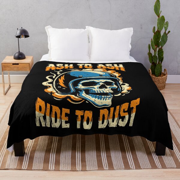Item preview, Ash to Ash Ride to Dust Vintage Biker Skull Helmet Smoke Art designed and sold by kosongxlima.