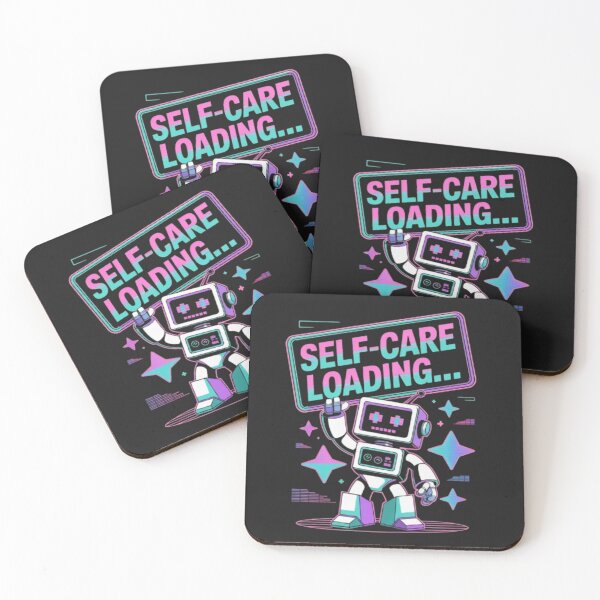 Item preview, Self Care Loading Retro Futuristic Cute Cyber Mascot Y2K Vaporwave Wellness Shirt designed and sold by Youpiworld.