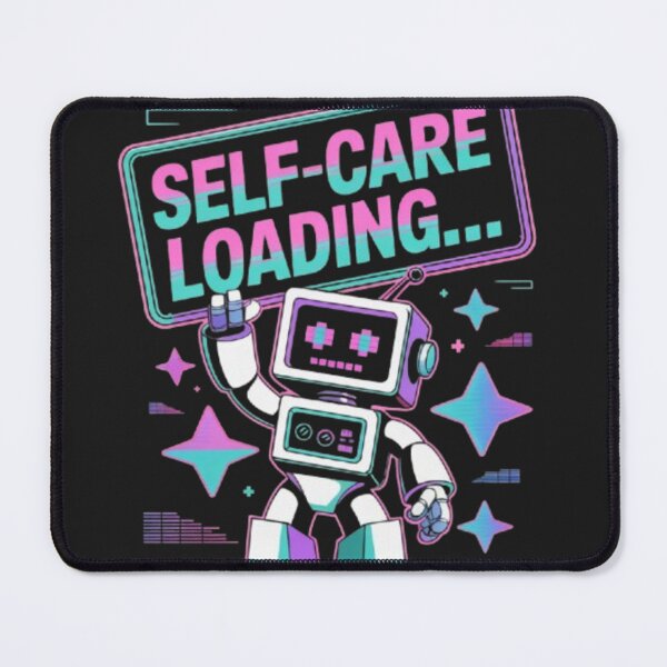 Item preview, Self Care Loading Retro Futuristic Cute Cyber Mascot Y2K Vaporwave Wellness Shirt designed and sold by Youpiworld.