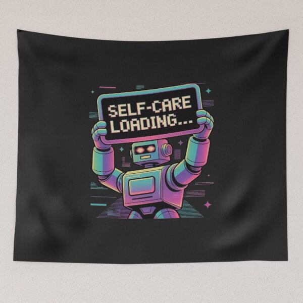 Item preview, Copy of Self Care Loading Retro Futuristic Cute Cyber Mascot Y2K Vaporwave Wellness Shirt designed and sold by Youpiworld.