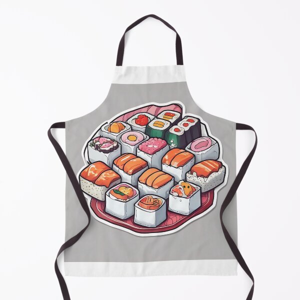 Item preview, Kawaii Sushi Party Mix Sticker Illustration designed and sold by KINGSMILESTORE.