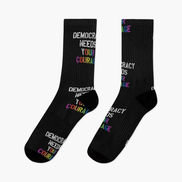 Item preview, Democracy Needs Our Courage (Pride Flag) designed and sold by NilCaelum.