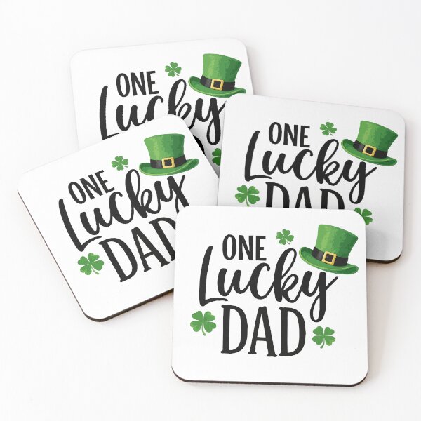Item preview, One Lucky Dad – Funny St Patrick’s Day Dad Gift with Leprechaun Hat & Shamrocks designed and sold by BrainBubbleArt.