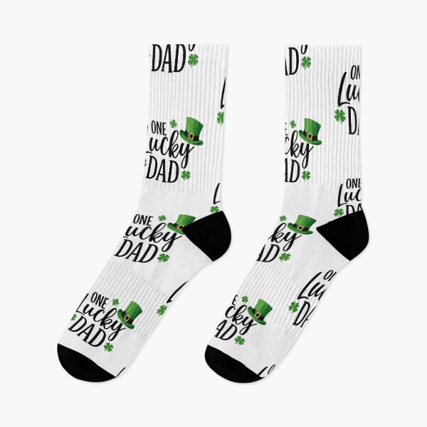 Item preview, One Lucky Dad – Funny St Patrick’s Day Dad Gift with Leprechaun Hat & Shamrocks designed and sold by BrainBubbleArt.