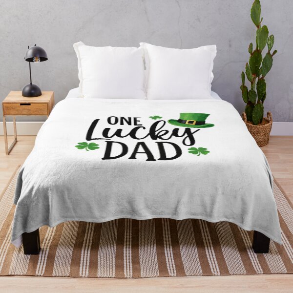 Item preview, One Lucky Dad – Funny St Patrick’s Day Dad Gift with Leprechaun Hat & Shamrocks designed and sold by BrainBubbleArt.