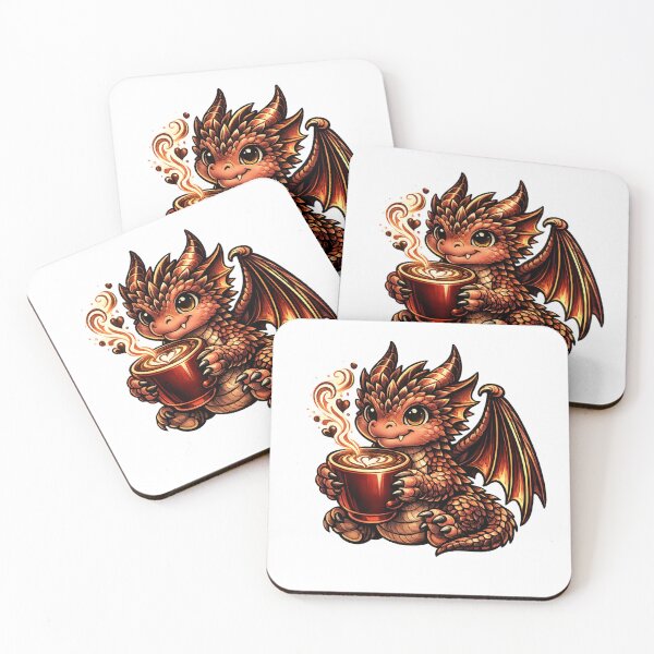 Item preview, Fiery Red Dragon Coffee – Cute Baby Coffee Dragon designed and sold by Reminixi.
