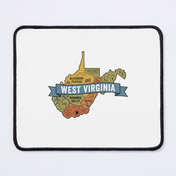 Item preview, West Virginia Illustrated Map – Retro State Regions & Landmarks designed and sold by Paper Drip.