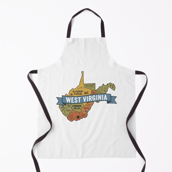 Item preview, West Virginia Illustrated Map – Retro State Regions & Landmarks designed and sold by Paper Drip.