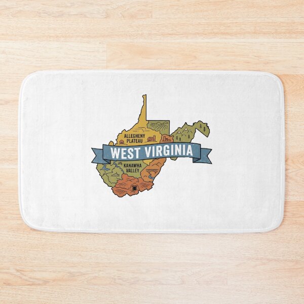 Item preview, West Virginia Illustrated Map – Retro State Regions & Landmarks designed and sold by Paper Drip.