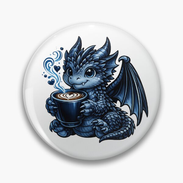 Item preview, Midnight Blue Dragon Coffee – Cute Coffee Dragon Art designed and sold by Reminixi.