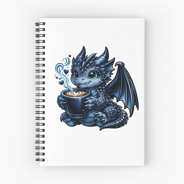 Item preview, Midnight Blue Dragon Coffee – Cute Coffee Dragon Art designed and sold by Reminixi.