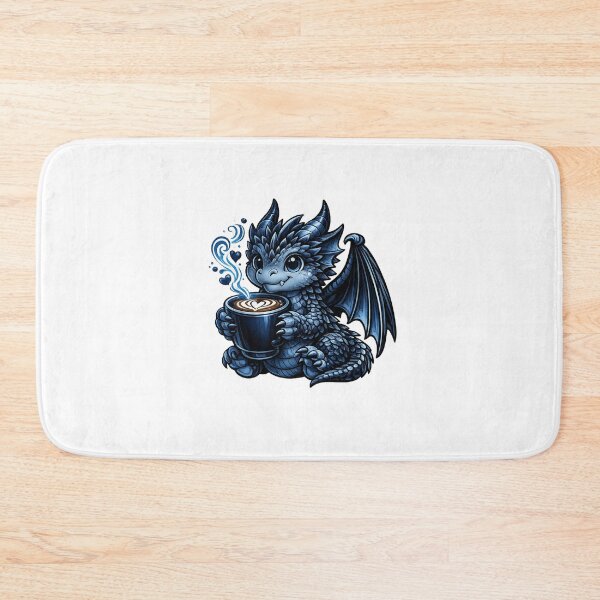 Item preview, Midnight Blue Dragon Coffee – Cute Coffee Dragon Art designed and sold by Reminixi.