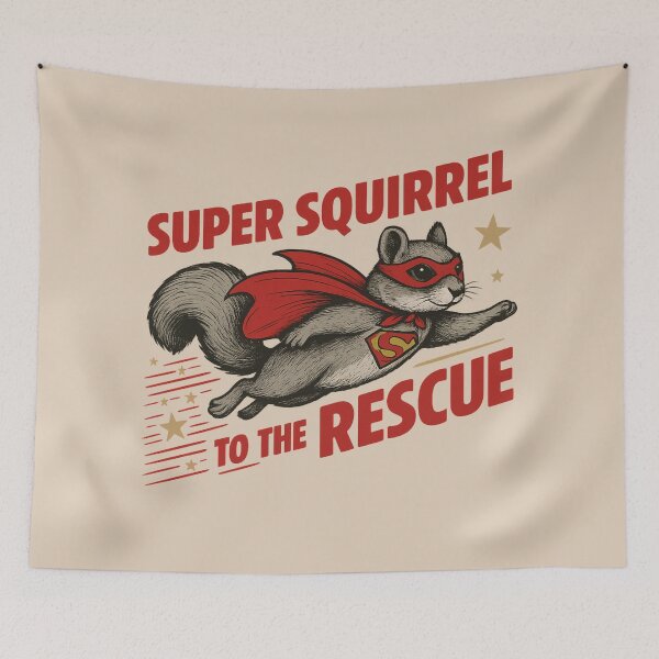 Item preview, Super Squirrel To The Rescue Cartoon Animal designed and sold by NosandEdgy.