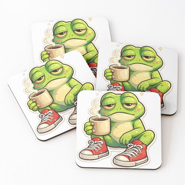 Item preview, Coffee First, Croak Later illustration design designed and sold by It's Bro Brand ★ ★ ★ ★ ★.