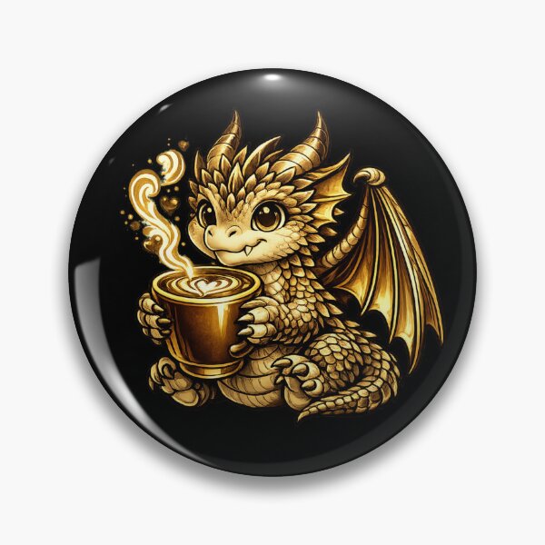 Item preview, Golden Dragon Coffee – Cute Fantasy Coffee Dragon designed and sold by Reminixi.